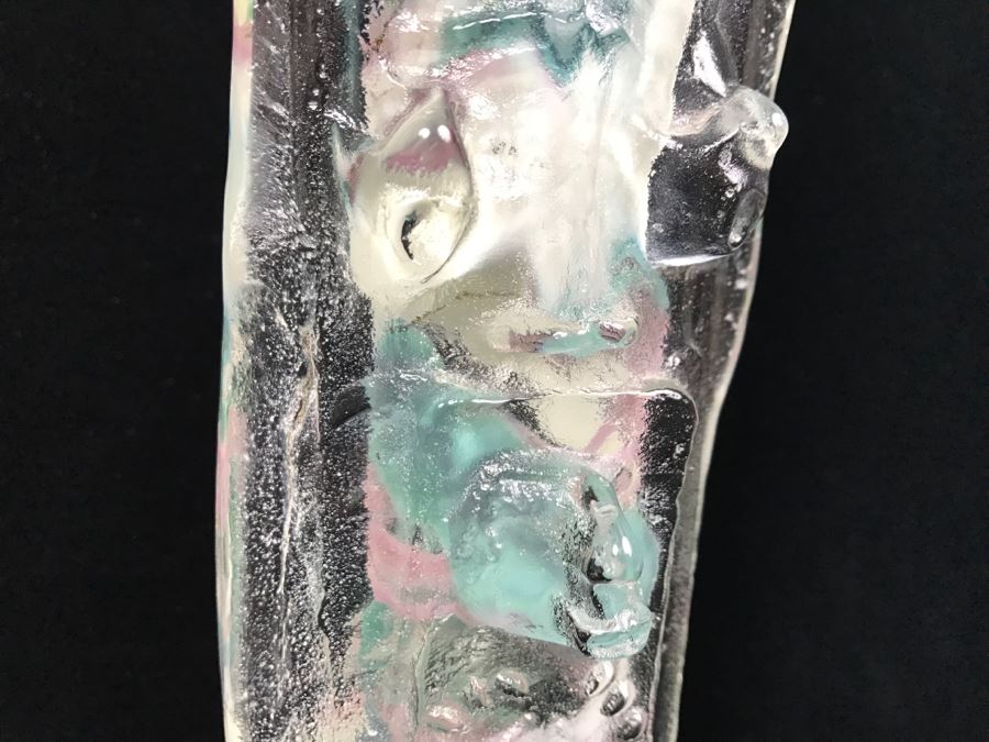 Signed M. Rhys Williams Art Glass Totem Pole Sculpture On Aluminum Base [Photo 8]