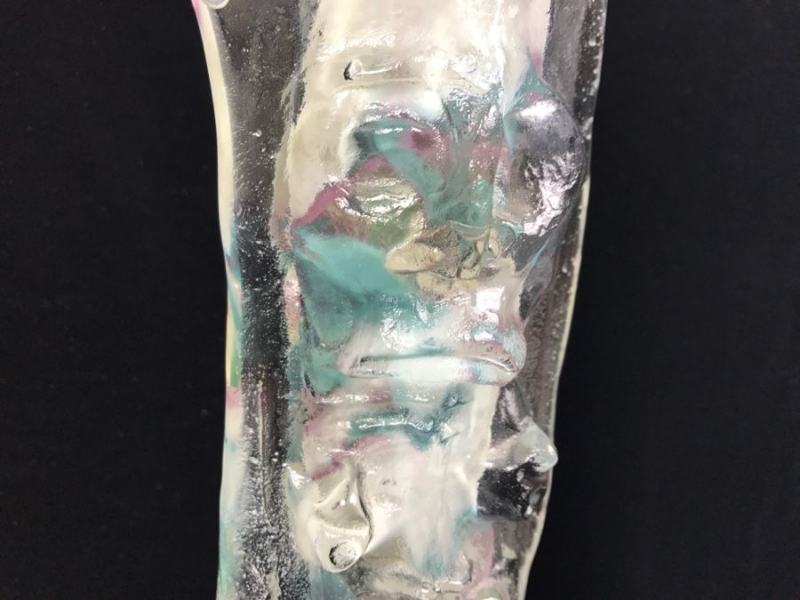 Signed M. Rhys Williams Art Glass Totem Pole Sculpture On Aluminum Base [Photo 7]