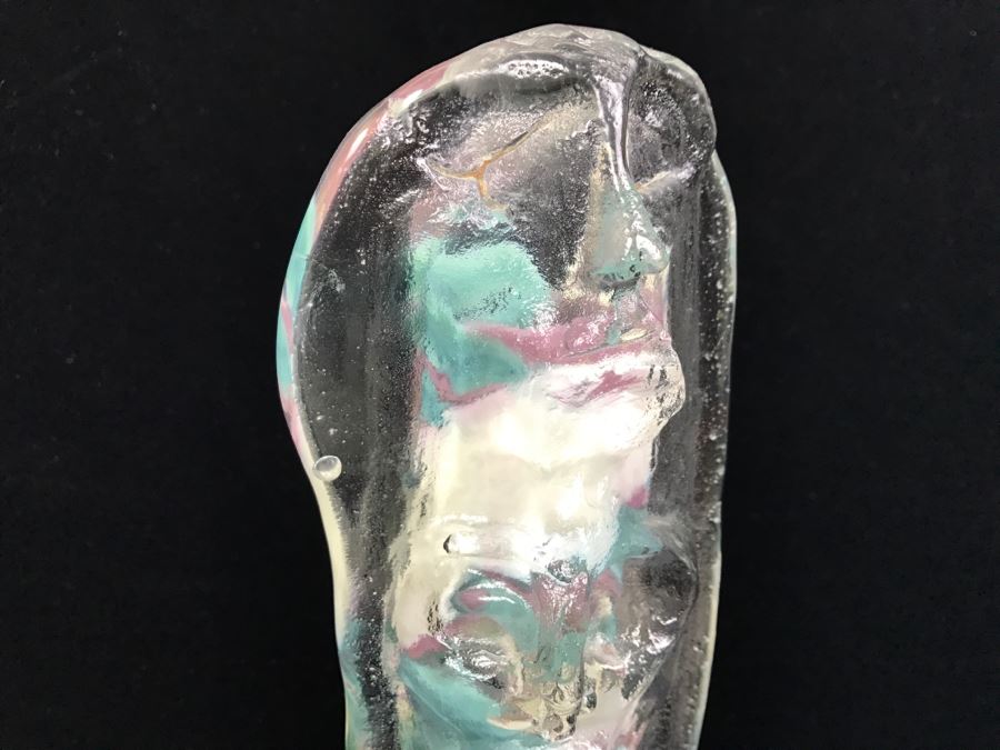 Signed M. Rhys Williams Art Glass Totem Pole Sculpture On Aluminum Base [Photo 2]
