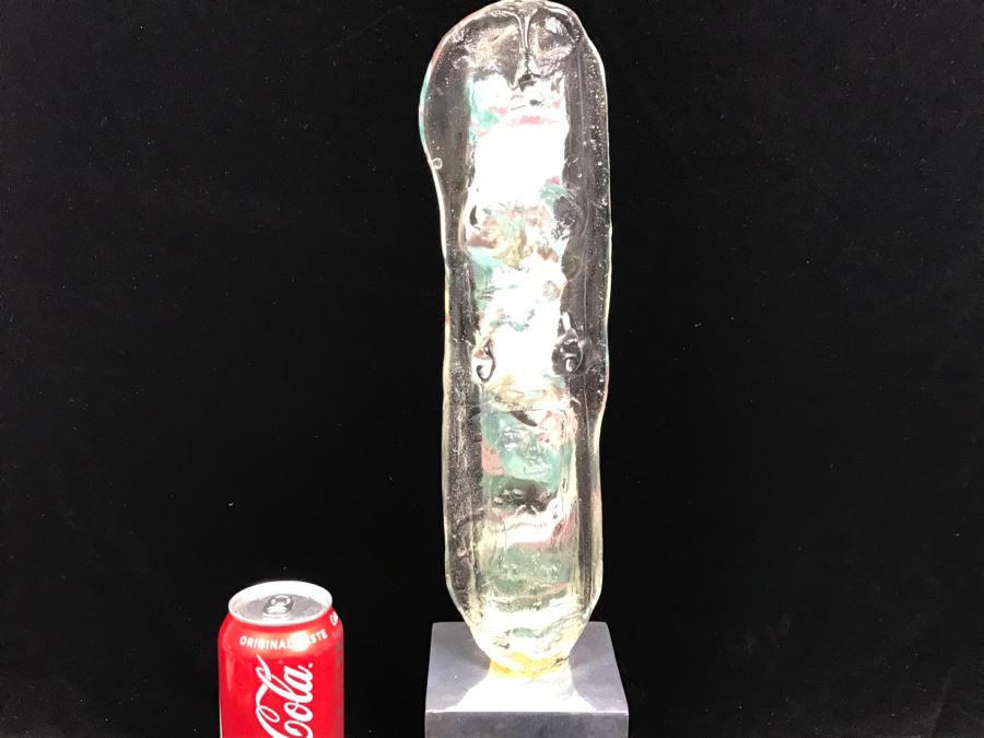 Signed M. Rhys Williams Art Glass Totem Pole Sculpture On Aluminum Base [Photo 27]