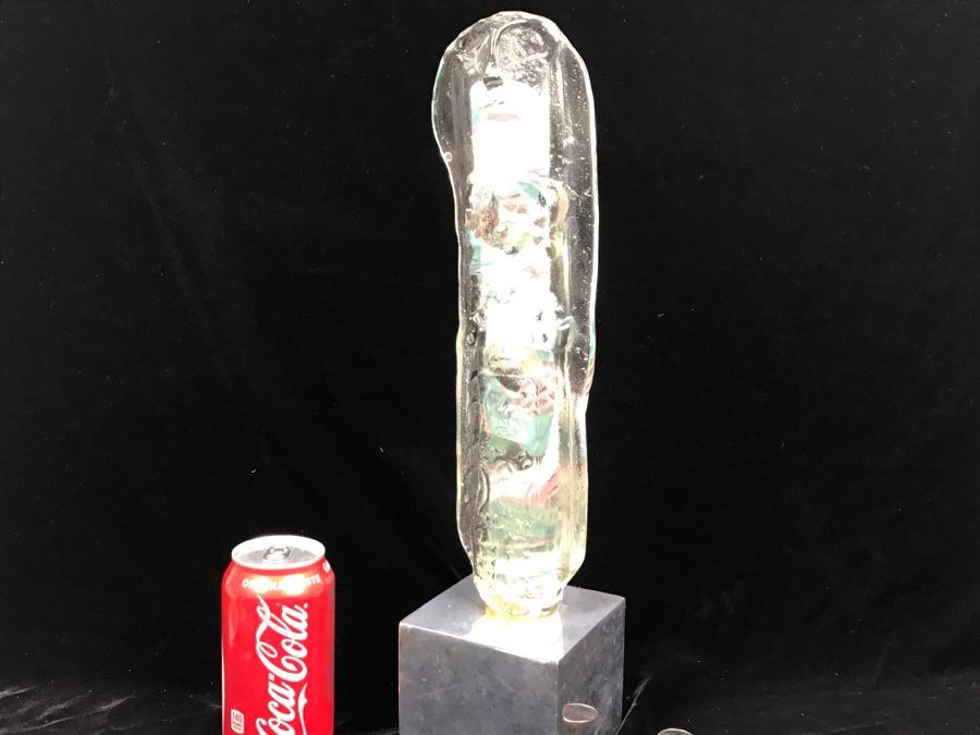 Signed M. Rhys Williams Art Glass Totem Pole Sculpture On Aluminum Base [Photo 28]