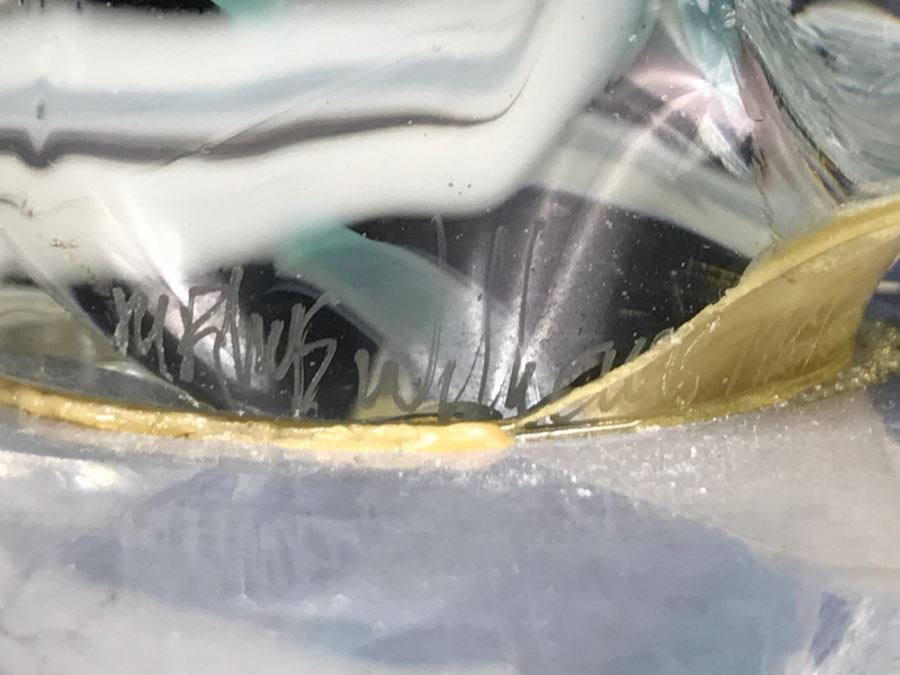 Signed M. Rhys Williams Art Glass Totem Pole Sculpture On Aluminum Base [Photo 24]