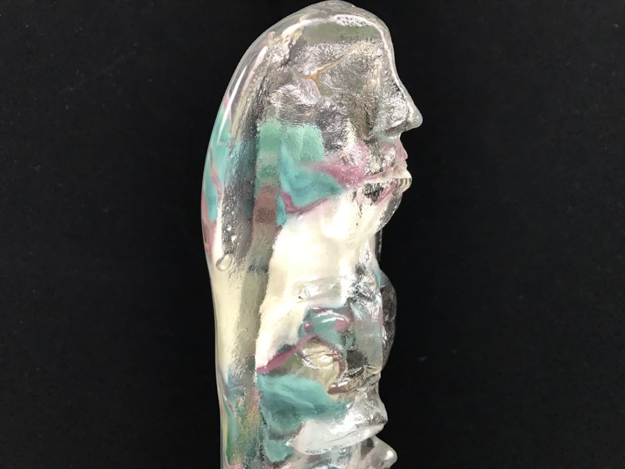 Signed M. Rhys Williams Art Glass Totem Pole Sculpture On Aluminum Base [Photo 9]