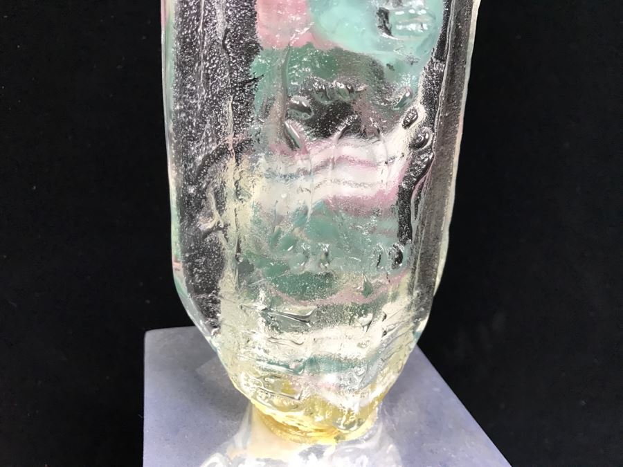 Signed M. Rhys Williams Art Glass Totem Pole Sculpture On Aluminum Base [Photo 4]