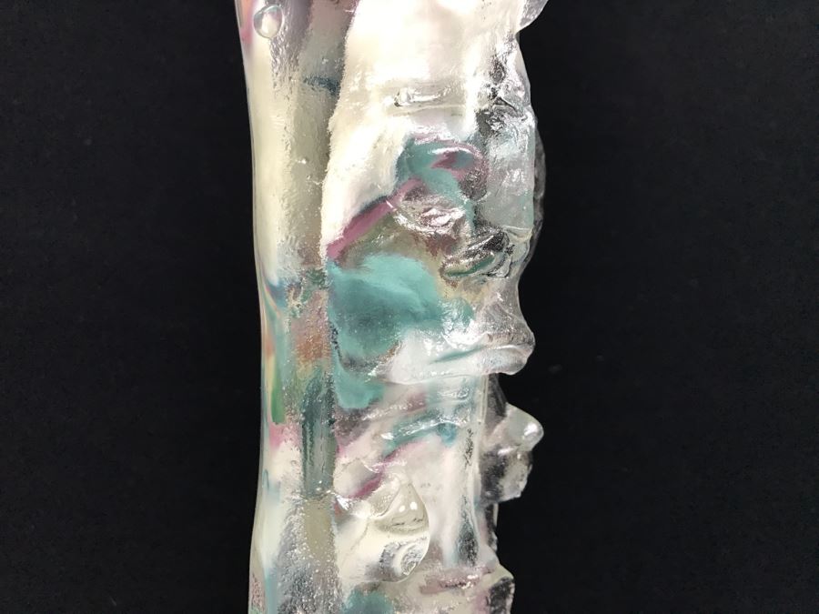 Signed M. Rhys Williams Art Glass Totem Pole Sculpture On Aluminum Base [Photo 10]