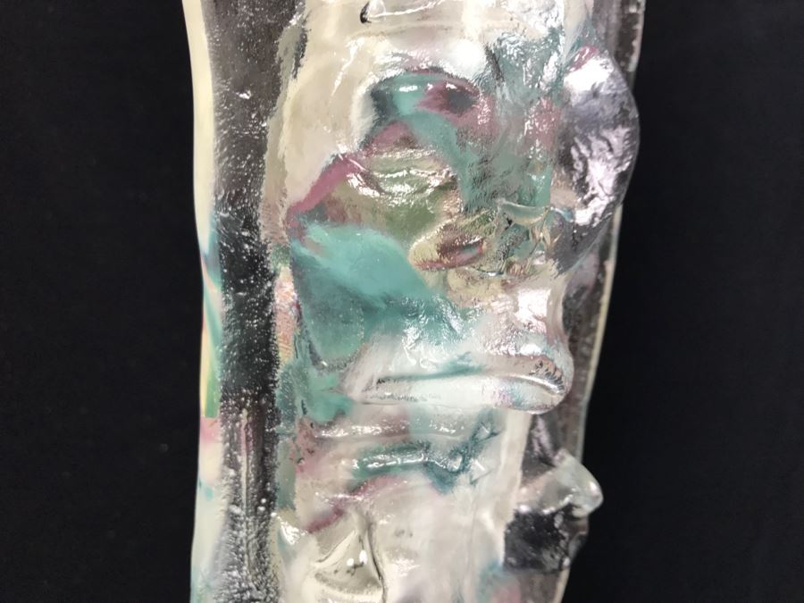 Signed M. Rhys Williams Art Glass Totem Pole Sculpture On Aluminum Base [Photo 3]