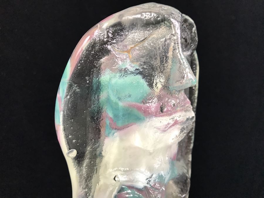 Signed M. Rhys Williams Art Glass Totem Pole Sculpture On Aluminum Base [Photo 6]