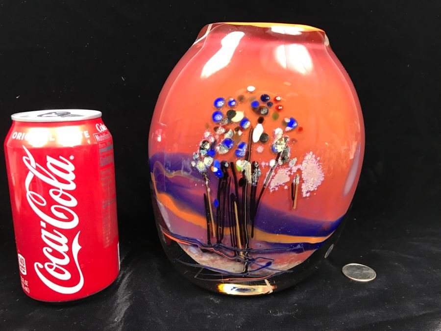 Signed M. Rhys Williams Art Glass Vase [Photo 1]