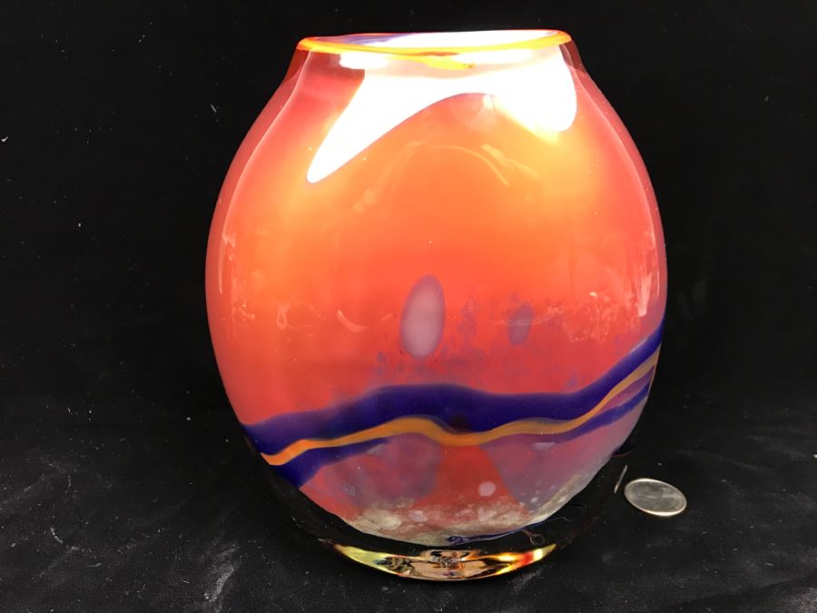Signed M. Rhys Williams Art Glass Vase [Photo 7]