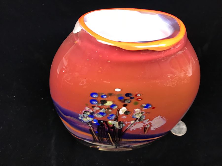 Signed M. Rhys Williams Art Glass Vase [Photo 3]