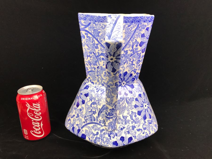 Antique Wood & Sons Wash Basin Pitcher CHUNG Blue And White [Photo 8]