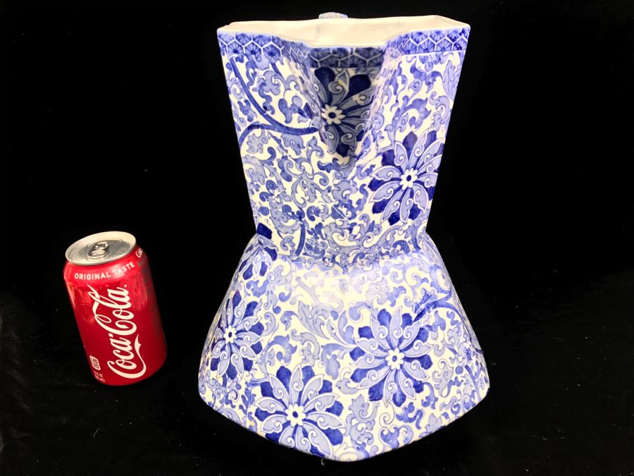 Antique Wood & Sons Wash Basin Pitcher CHUNG Blue And White [Photo 6]