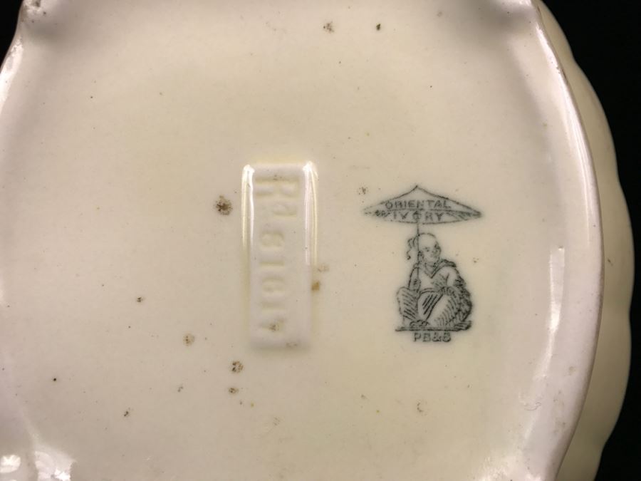 Large PB&S Oriental Ivory Wash Basin Pitcher [Photo 12]