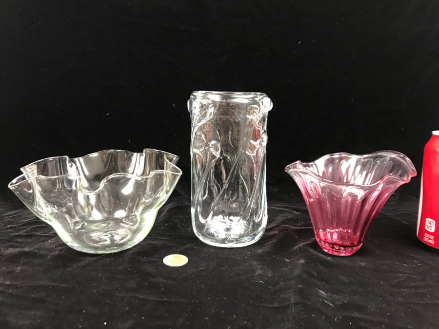 Collection Of (3) Signed M. Rhys Williams Art Glass Vases [Photo 2]