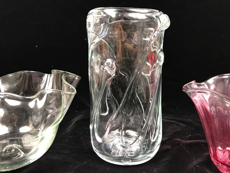 Collection Of (3) Signed M. Rhys Williams Art Glass Vases [Photo 4]