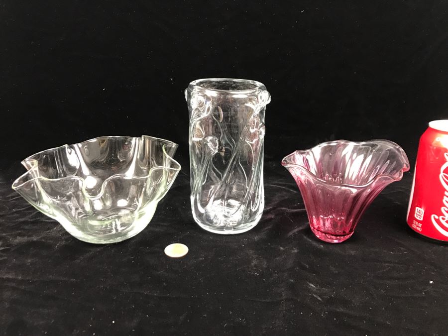 Collection Of (3) Signed M. Rhys Williams Art Glass Vases [Photo 1]