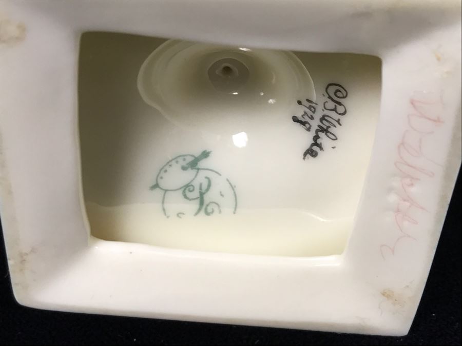 Antique Lenox Green Palette Mark (1906-1924) Coffee Pot With Sugar And Creamer Signed By Artist C.B. White 1929 [Photo 13]