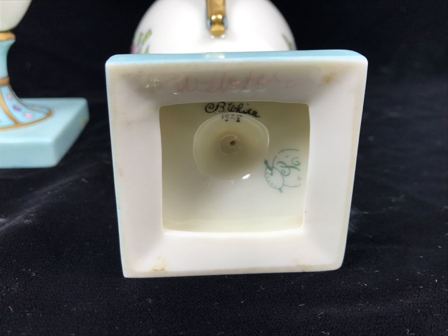 Antique Lenox Green Palette Mark (1906-1924) Coffee Pot With Sugar And Creamer Signed By Artist C.B. White 1929 [Photo 11]