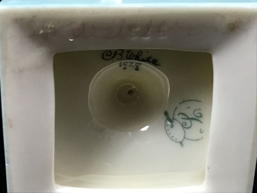 Antique Lenox Green Palette Mark (1906-1924) Coffee Pot With Sugar And Creamer Signed By Artist C.B. White 1929 [Photo 12]