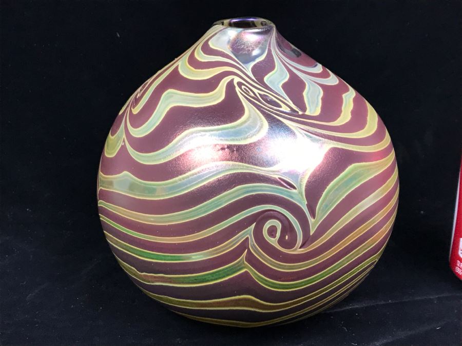 Signed Art Glass Vase By CJK [Photo 6]