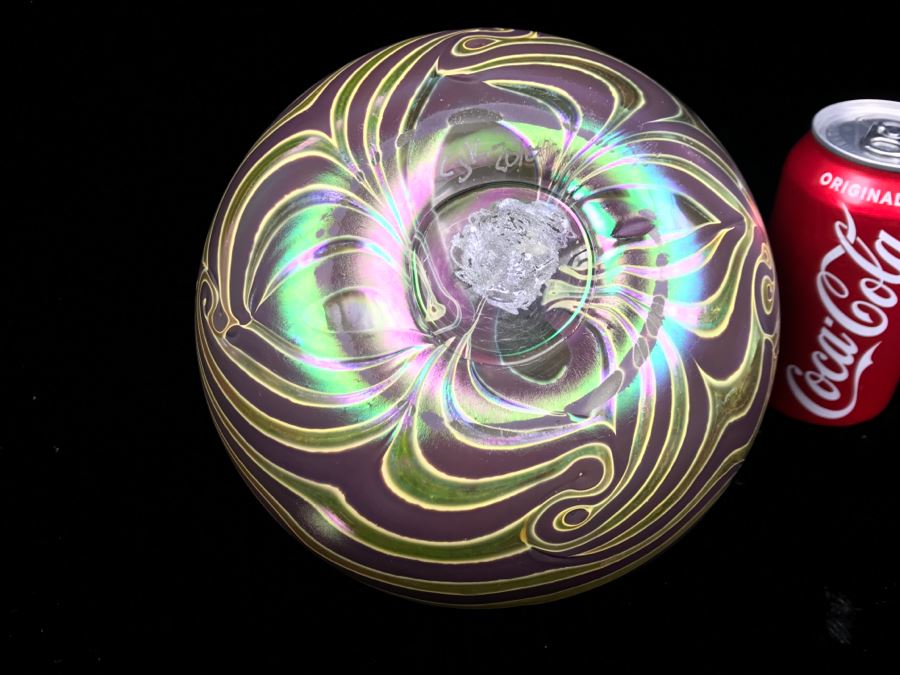 Signed Art Glass Vase By CJK [Photo 8]