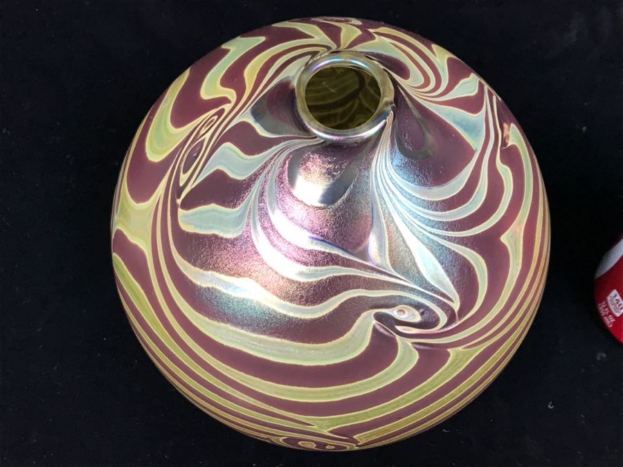 Signed Art Glass Vase By CJK [Photo 5]