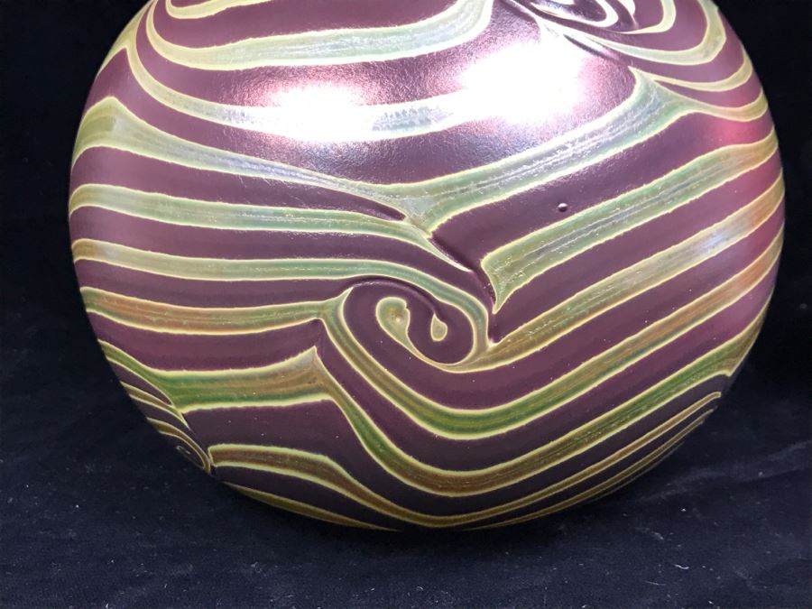 Signed Art Glass Vase By CJK [Photo 4]