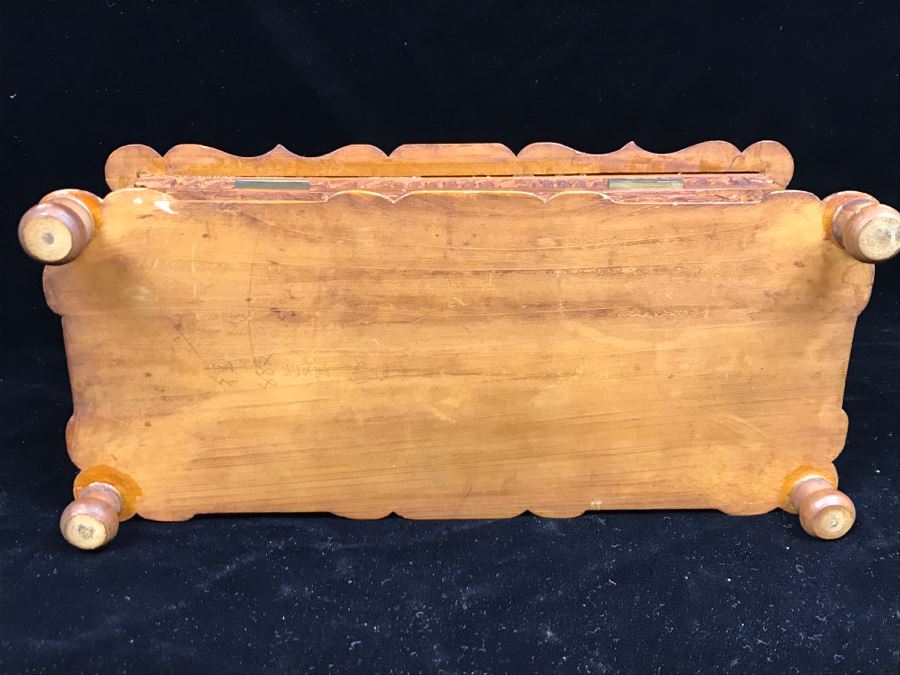 Intricately Relief Carved Wooden Asian Box [Photo 24]