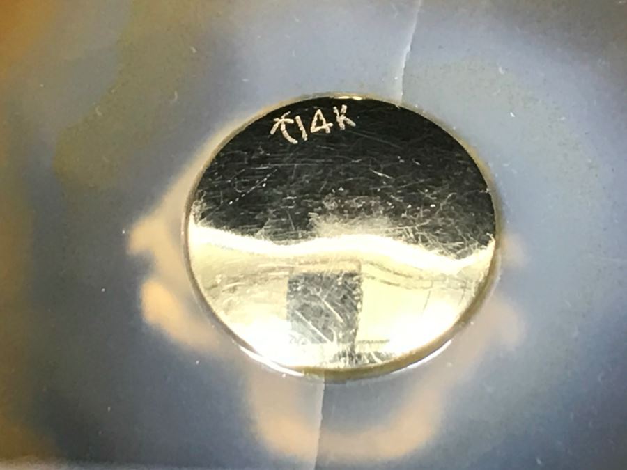 14K Yellow Gold Scorpion Mounted On Agate Stone Pendant [Photo 9]