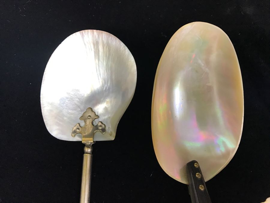 Set Of (10) Shell Utensils Spoons Forks [Photo 3]