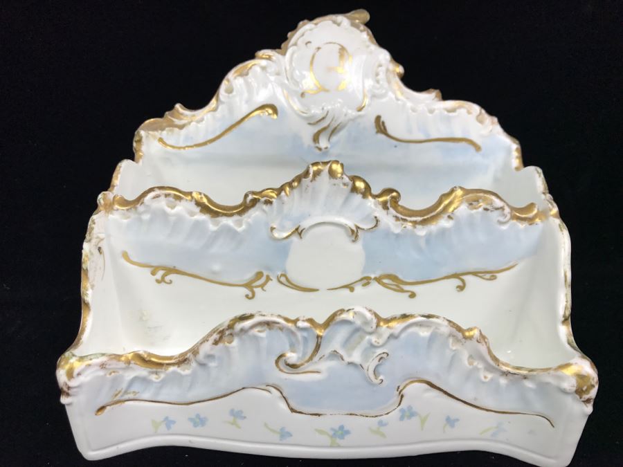 Vintage Porcelain Letter Holder Signed LEA [Photo 3]
