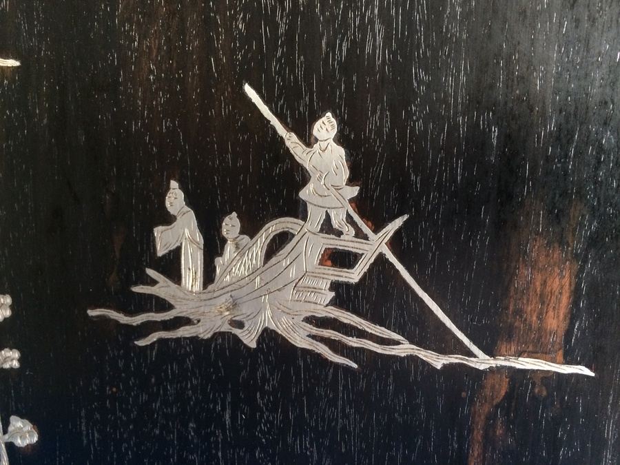 Asian Coromandel? Silver Copper Screen Artwork