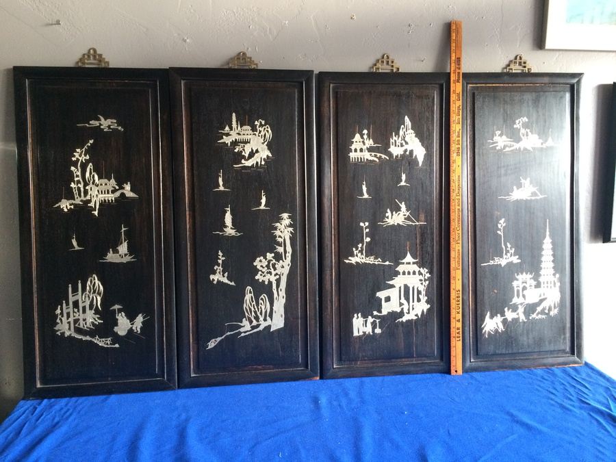 Asian Coromandel? Silver Copper Screen Artwork