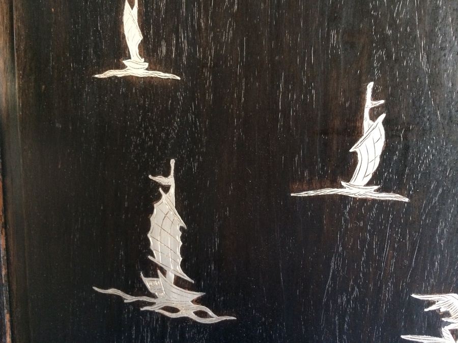 Asian Coromandel? Silver Copper Screen Artwork