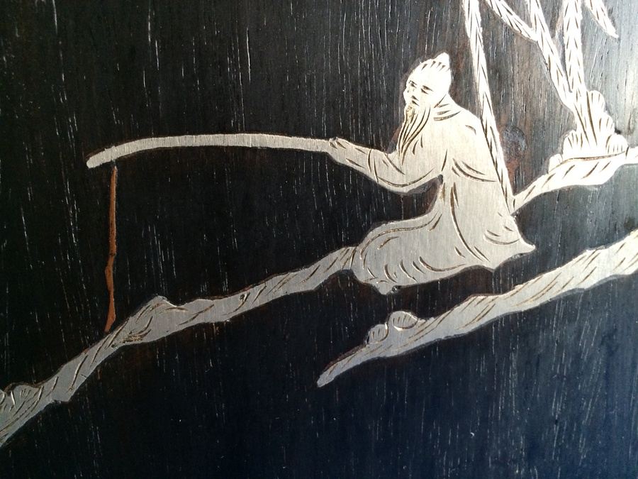 Asian Coromandel? Silver Copper Screen Artwork