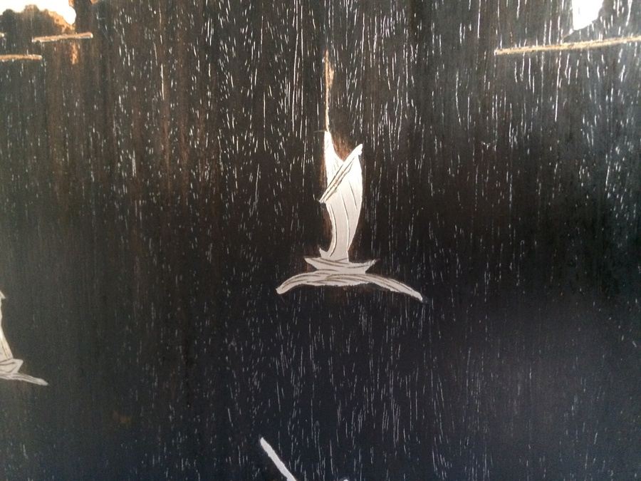 Asian Coromandel? Silver Copper Screen Artwork