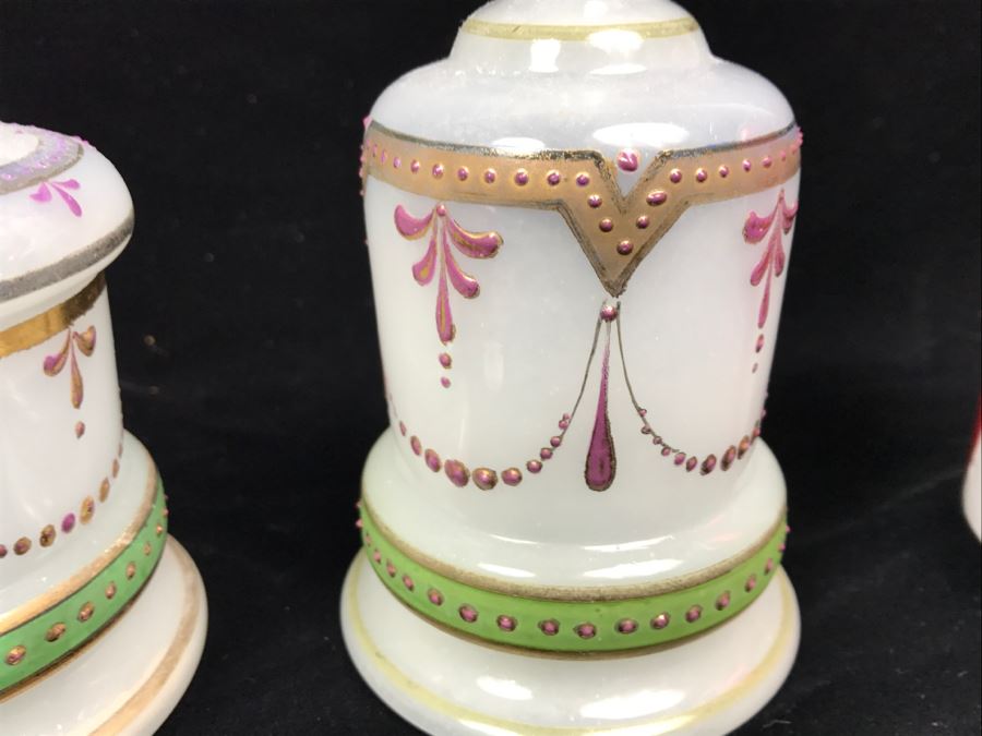 Set Of (3) Victorian Hand Painted Bottles [Photo 6]