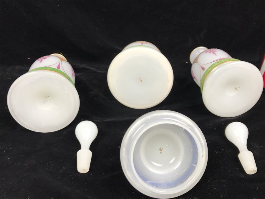 Set Of (3) Victorian Hand Painted Bottles [Photo 9]