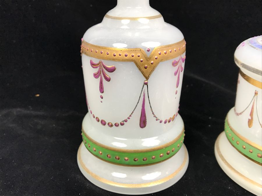 Set Of (3) Victorian Hand Painted Bottles [Photo 4]