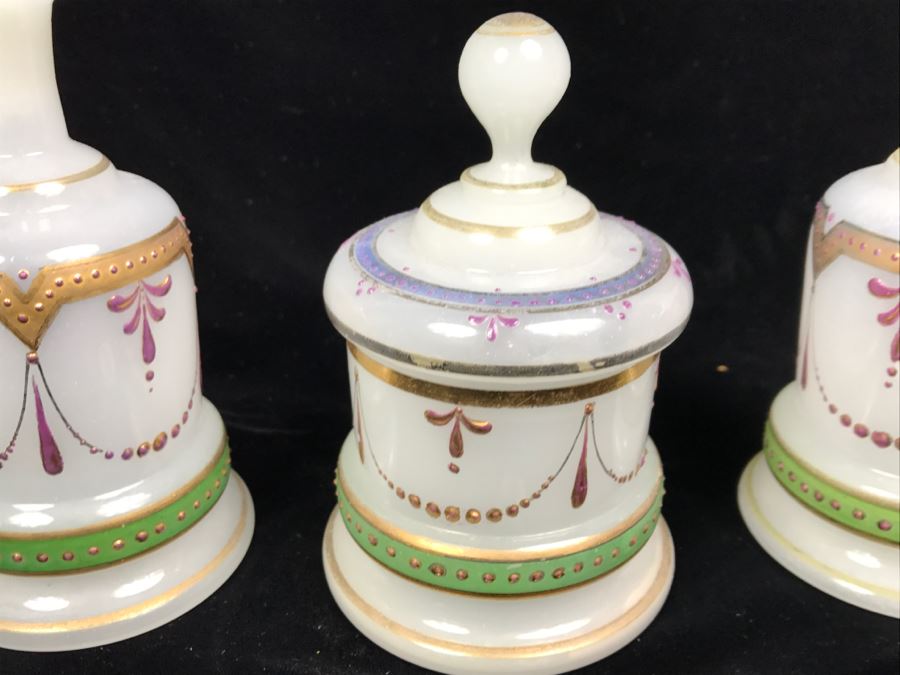 Set Of (3) Victorian Hand Painted Bottles [Photo 5]
