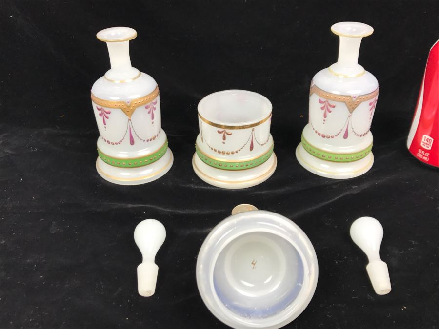 Set Of (3) Victorian Hand Painted Bottles [Photo 8]