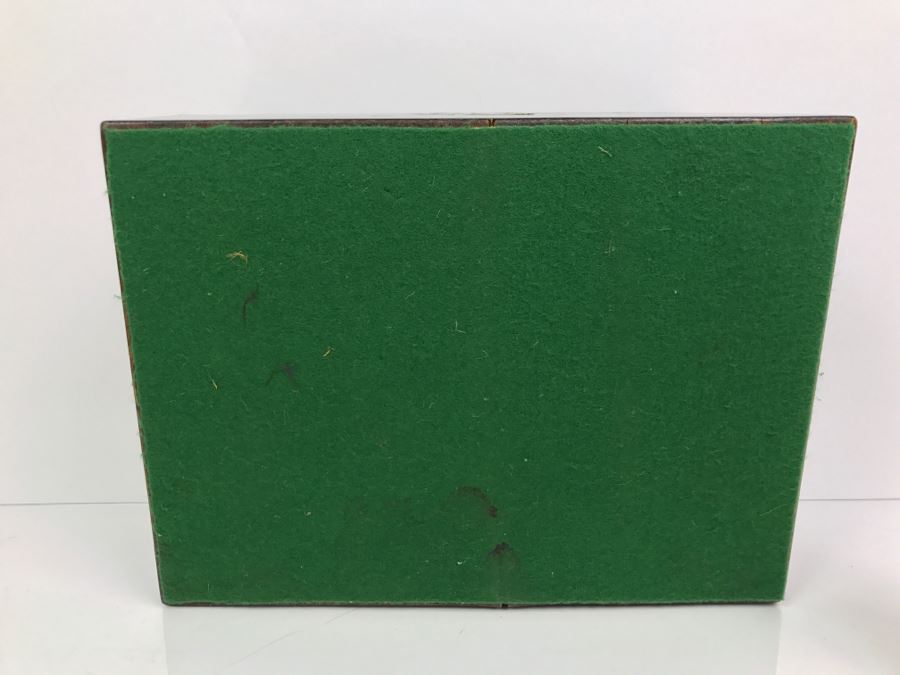 Antique Wooden Sewing Box With Intricate Mother Of Pearl Inlay On Top And Front [Photo 19]