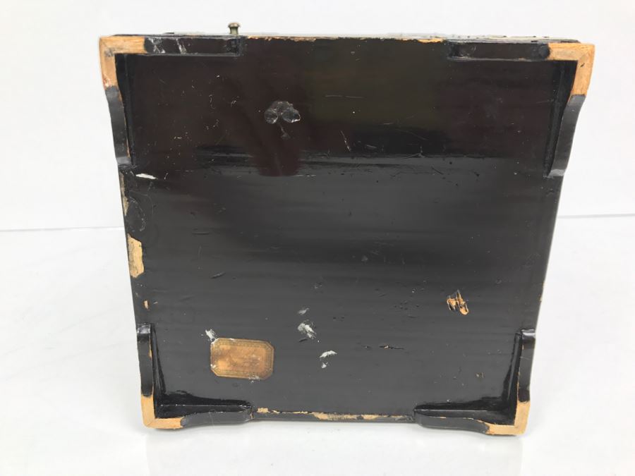 Antique Lacquer Asian Box With Rooster On Front - See Photos For Details [Photo 19]