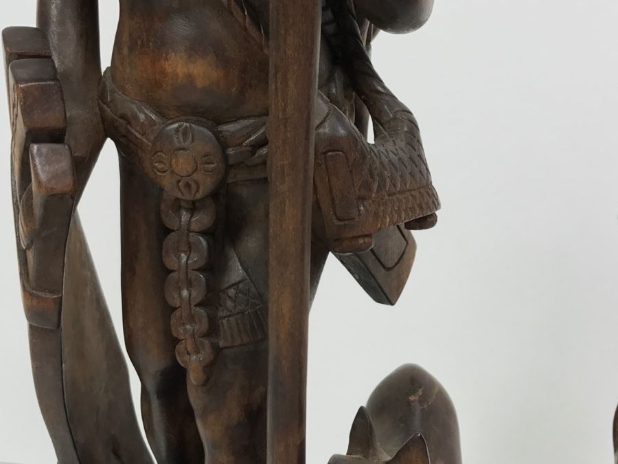 Pair Of Nicely Carved Figures Man Woman And Child With Dogs [Photo 12]