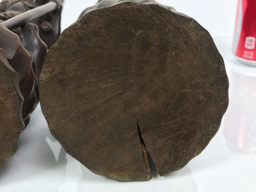 Pair Of Nicely Carved Figures Man Woman And Child With Dogs [Photo 25]