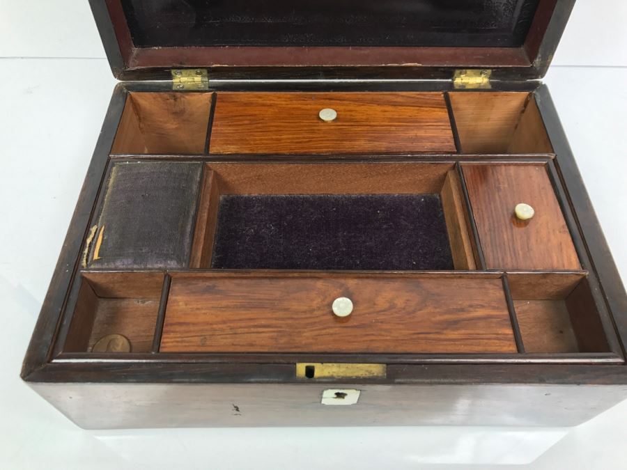 Vintage Wooden Sewing Box With Multiple Compartments [Photo 8]