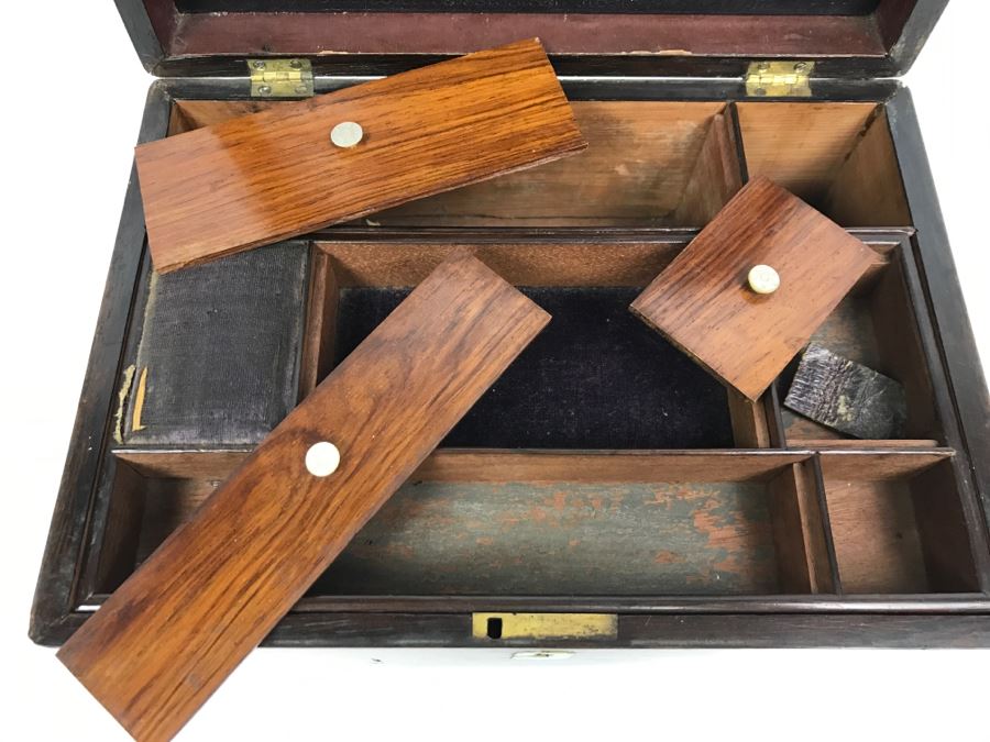 Vintage Wooden Sewing Box With Multiple Compartments [Photo 12]