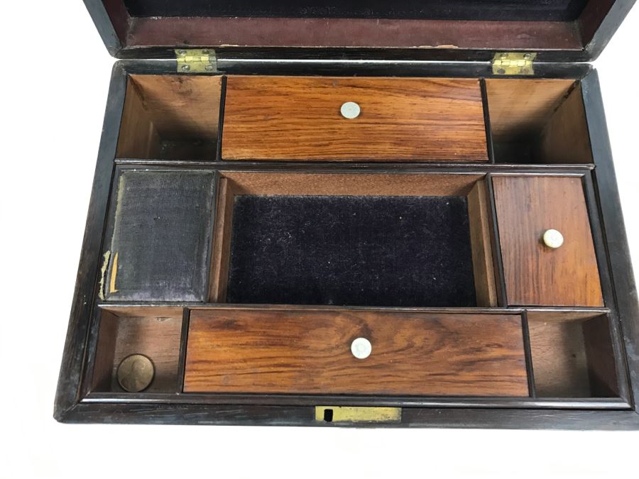 Vintage Wooden Sewing Box With Multiple Compartments [Photo 11]