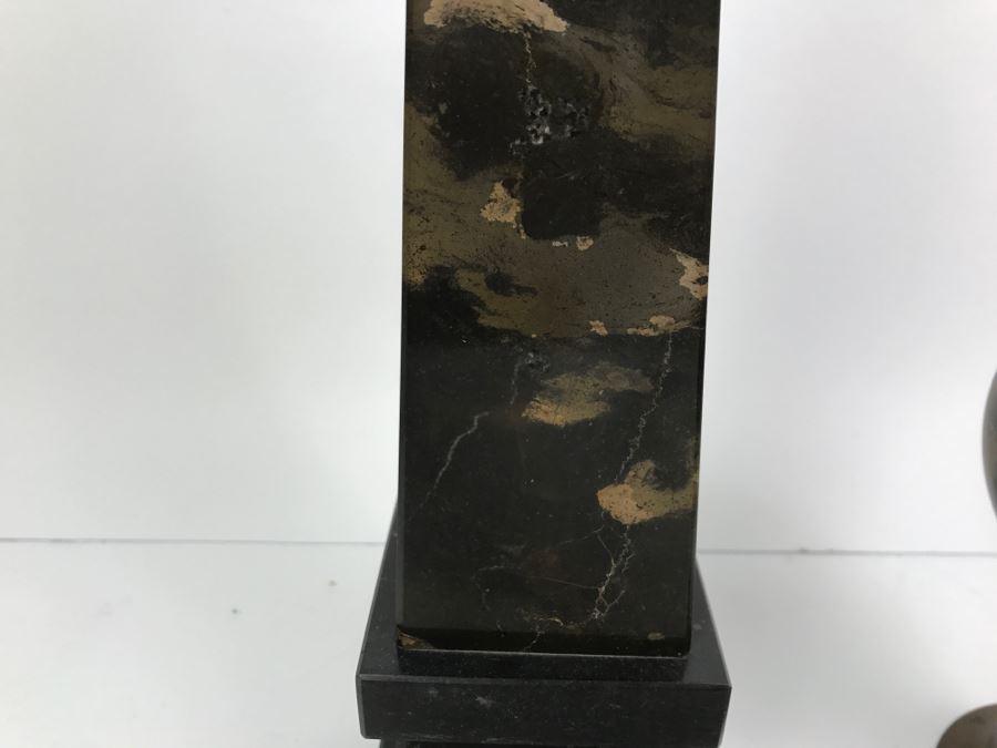 Carved Stone Obelisk And Round Ornament Made In Pakistan [Photo 9]