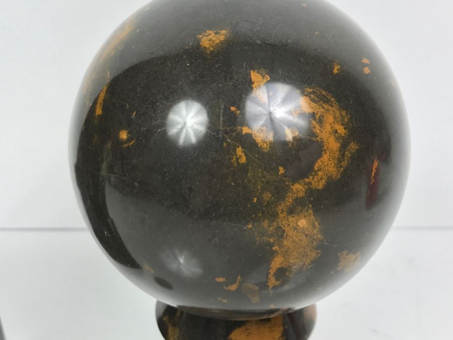 Carved Stone Obelisk And Round Ornament Made In Pakistan [Photo 6]